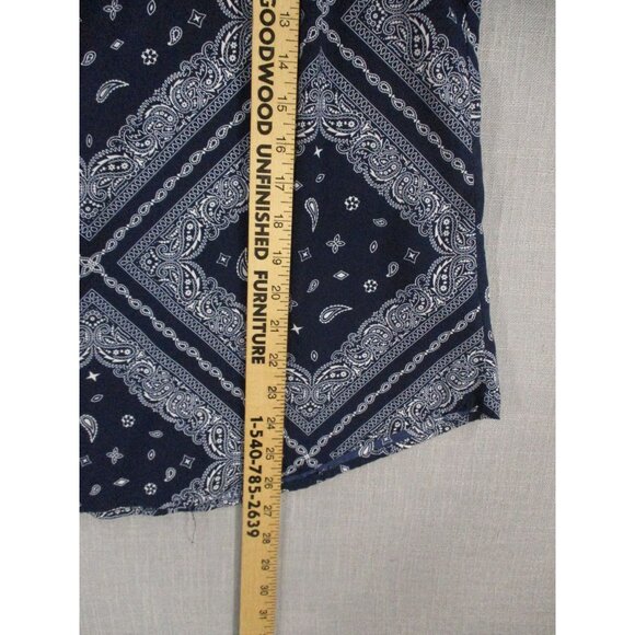 Navy Blue Bandana Print Sleeveless Tank Top By Faded Glory - Picture 5 of 7